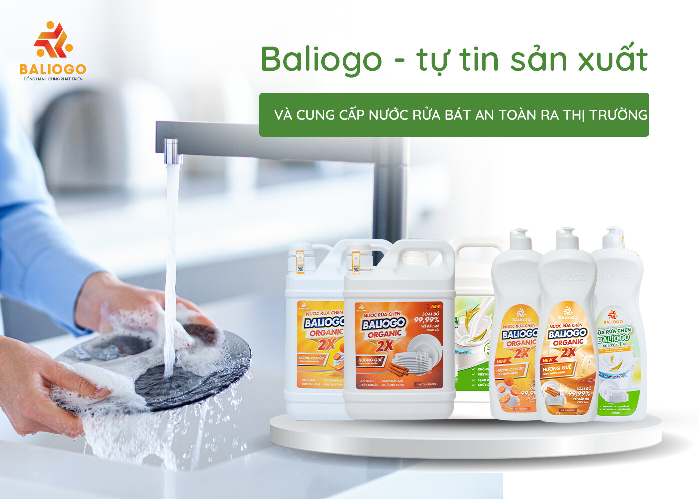 Baliogo tự tin sản xuất và cung cấp nước rửa bát an toàn ra thị trường
